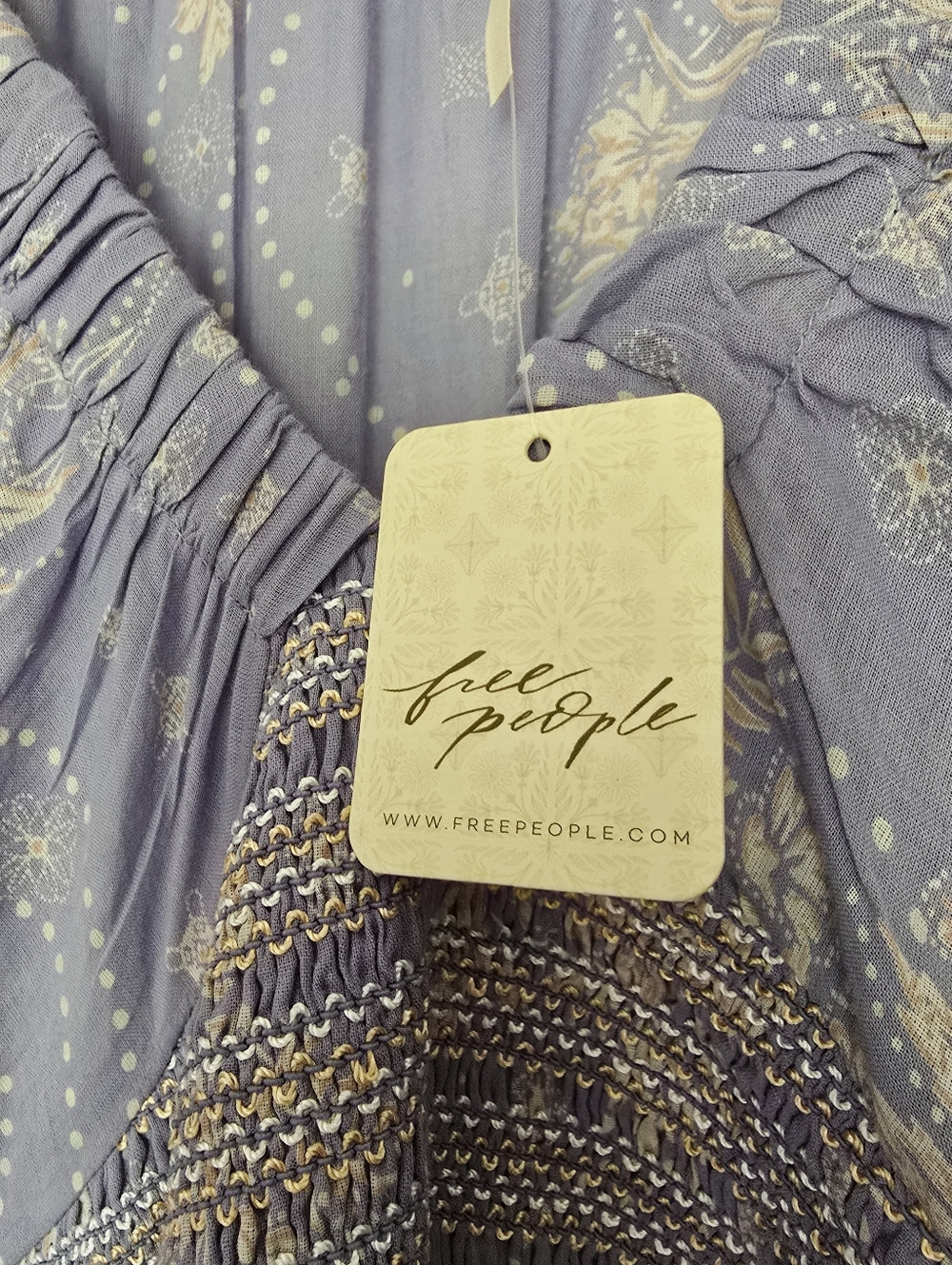 NWT Free People Golden Hour Lavender Floral Maxi Dress - Picture 3 of 6